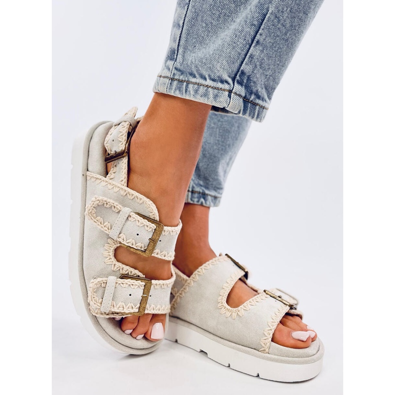 Sandale cu platformă Badey Grey gri 2