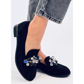 Anselme Mocasini negri cu pietre negru 2