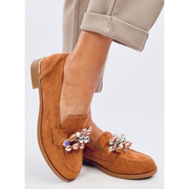 Mocasini Anselme Camel cu pietre maro 2