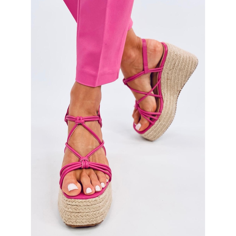 Sandale espadrile cu pane Pascai Fuchsia roz 1