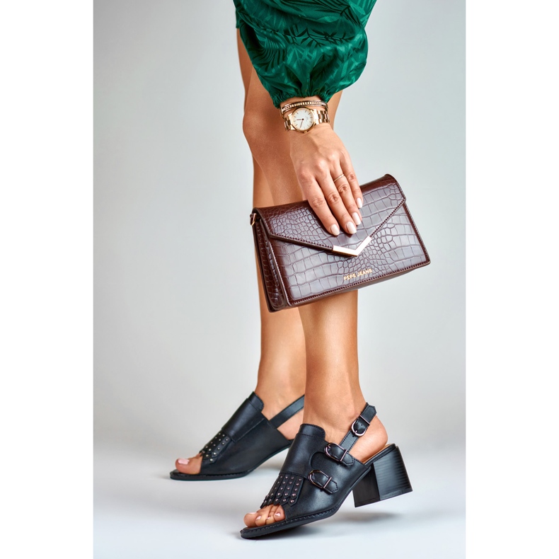 La.Fi Sandale negre cu crampoane negru 1 La.Fi Sandale negre cu crampoane negru 1