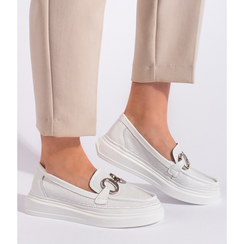 Goodin Mocasini albi ajurati de dama 1 Goodin Mocasini albi ajurati de dama 1