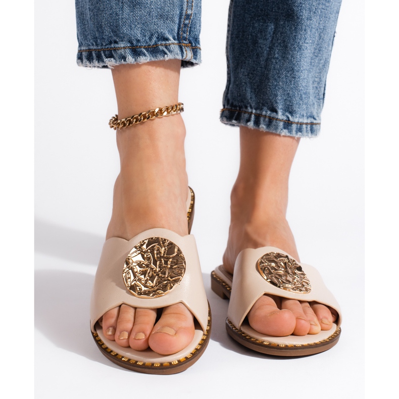 Goodin Șlapi de damă bej eleganți 1