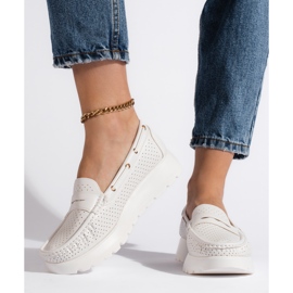 Goodin Mocasini eleganti de dama albi 1