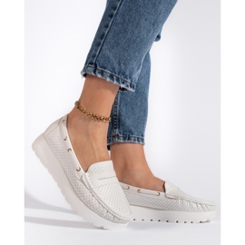 Goodin Mocasini eleganti de dama albi 2