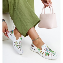 Flip-flops de cauciuc alb cu model Eliano 4