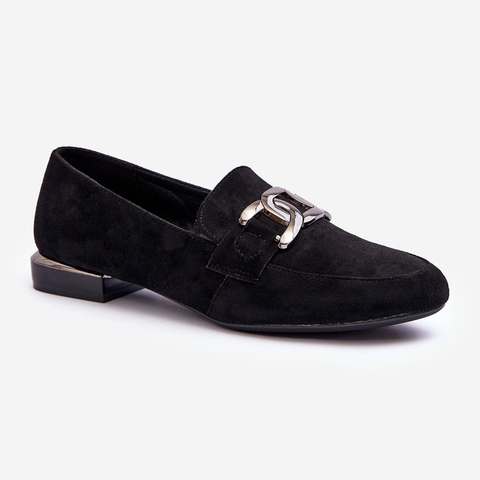 Sergio Leone Mocasini De Dama Cu Decorat Camilena Neagra - Capriete negru 1