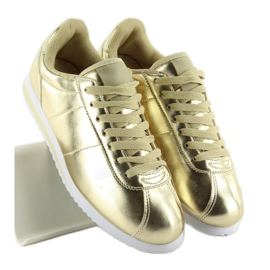 Pantofi sport texturați 8849 gold de aur 2