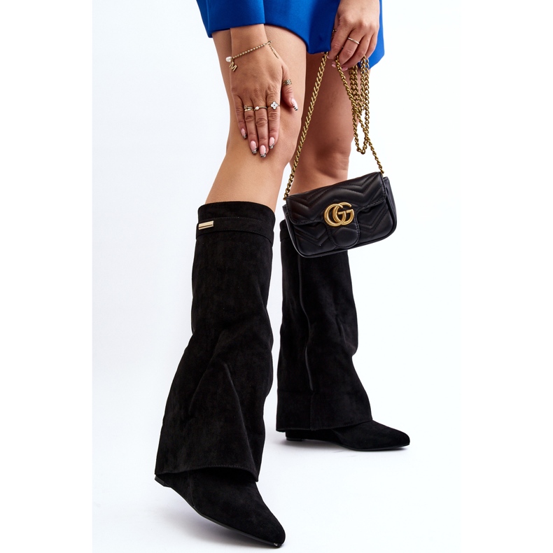 Cizme cu pană ascunse Pattia pentru femei negru 2 Cizme cu pană ascunse Pattia pentru femei negru 2