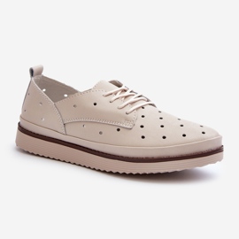 Pantofi din piele de damă bej S.Barski LR182 1 Pantofi din piele de damă bej S.Barski LR182 1