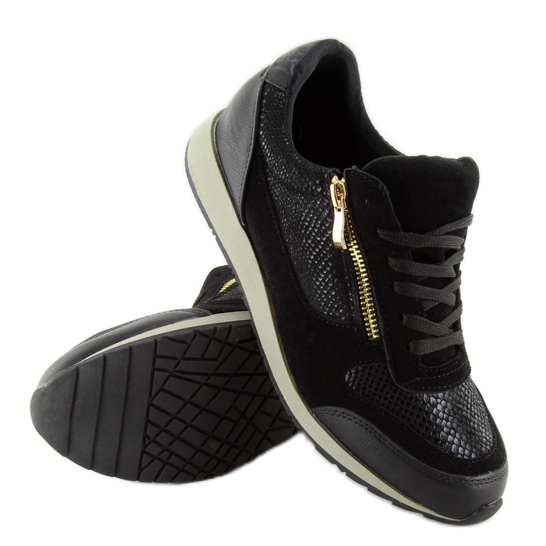 Pantofi sport cu fermoar fermoar 1280-2 negru 2 Pantofi sport cu fermoar fermoar 1280-2 negru 2