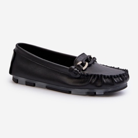 Mocasini De Dama Piele Cu Decorat Negru S.Barski LR339 1