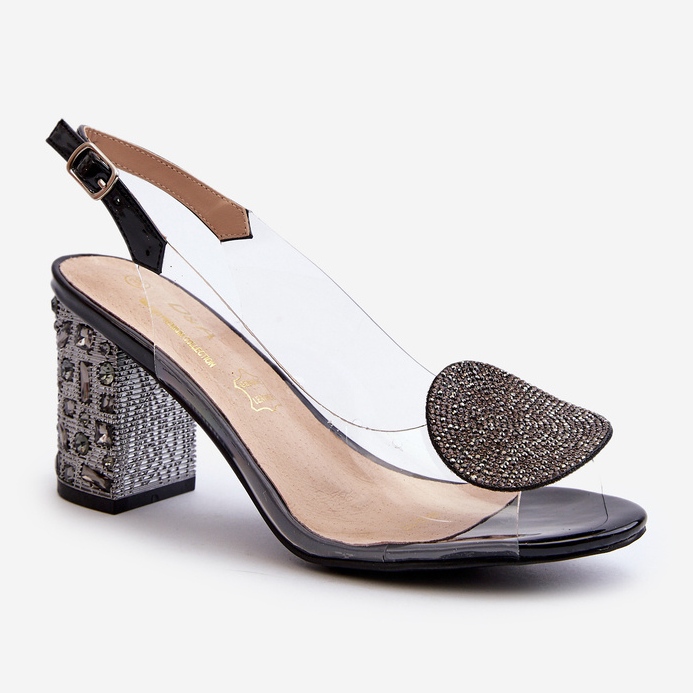 S.Barski Sandale Transparente Pe Toc Înalt Negru D&amp;A MR38-812 2