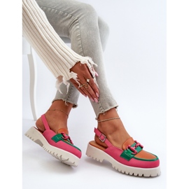 S.Barski Sandale De Damă Toc Plat Cu Decor Portocaliu D&amp;A MR38-656 portocale 1