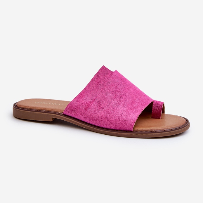 Flip-flops din piele intoarsa pentru dama Fuchsia Amite roz 1