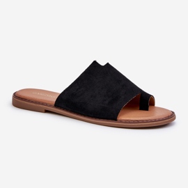 Flip-flops Amite din piele intoarsa neagra pentru dama negru 1 Flip-flops Amite din piele intoarsa neagra pentru dama negru 1