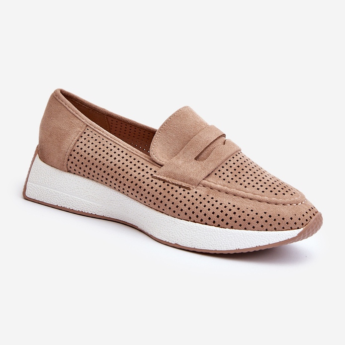 Mocasini de damă din piele ecologică bej cu platformă de la Inesqua 1 Mocasini de damă din piele ecologică bej cu platformă de la Inesqua 1