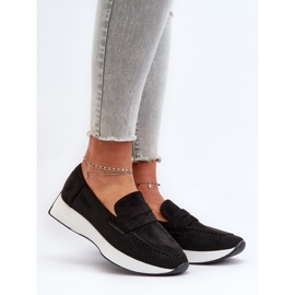 Mocasini Dama Pe Platforma Eco Suede Negru Inesqua 2