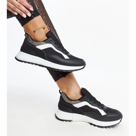 Tenisi negri cu platformă cu sclipici Evelia negru 1 Tenisi negri cu platformă cu sclipici Evelia negru 1