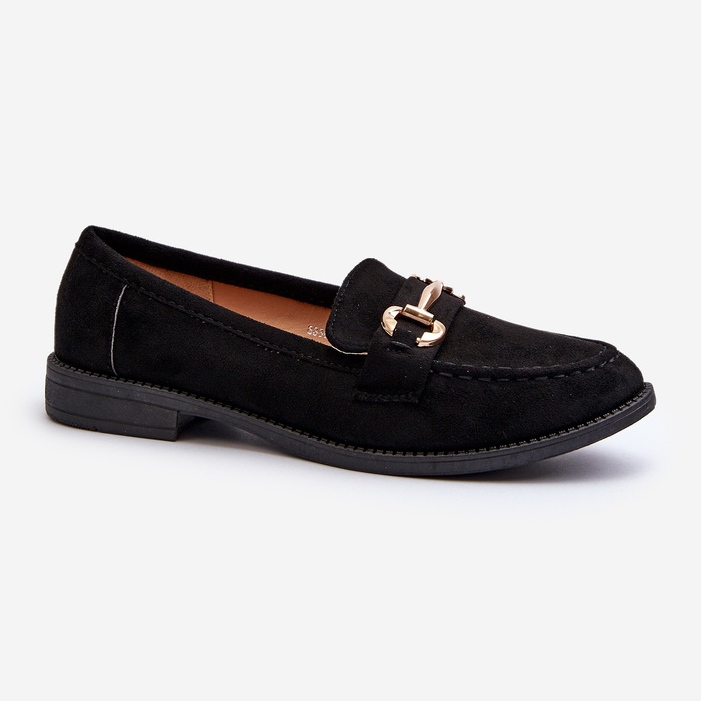 Mocasini De Dama Toc Plat Cu Decorat, Aviole Negru 1 Mocasini De Dama Toc Plat Cu Decorat, Aviole Negru 1