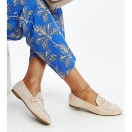 Mocasini de culoare bej deschis din piele ecologica Hennie 1