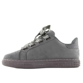 Tenisi din satin 16-535 Sireturi gri 1