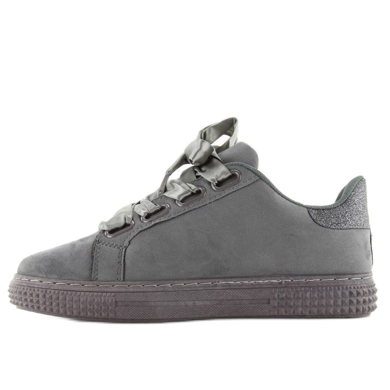 Tenisi din satin 16-535 Sireturi gri 1