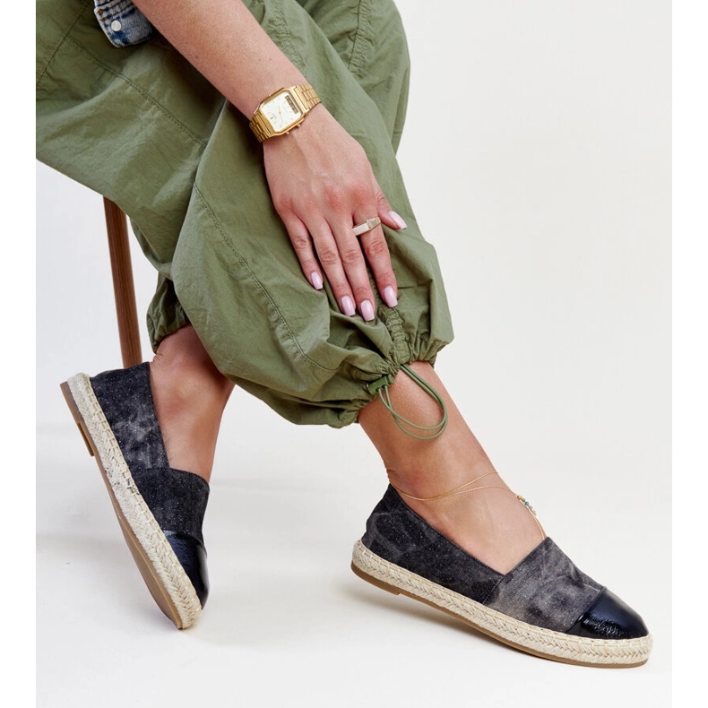 Espadrile Surana negre lucioase negru 1