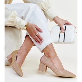 Pompe roz strălucitoare cu toc de la Laity 1