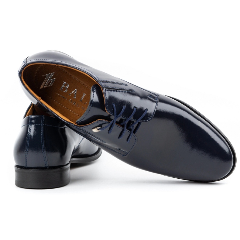 Balak Pantofi formali barbati din piele, lacuita 480, bleumarin albastru 3