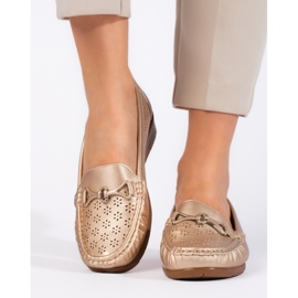 Mocasini de dama aurii de aur 1