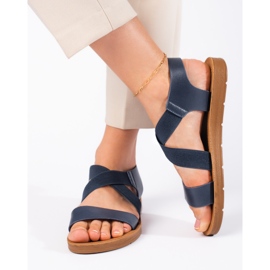 Sandale de damă albastre cu slip-on albastru 1
