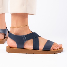 Sandale de damă albastre cu slip-on albastru 3