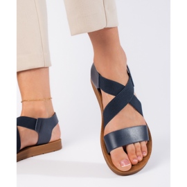 Sandale de damă albastre cu slip-on albastru 2