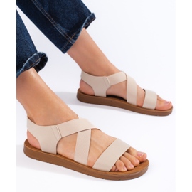Sandale slip-on dama bej 1