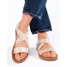 Sandale slip-on dama bej 2