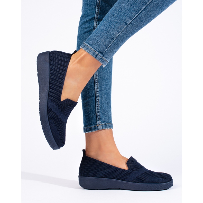 Tenisi slip-on bleumarin albastru 1