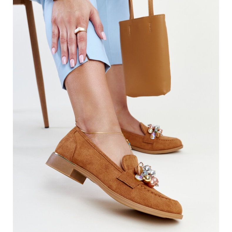 Mocasini maro cu decoratiuni Dahera 1