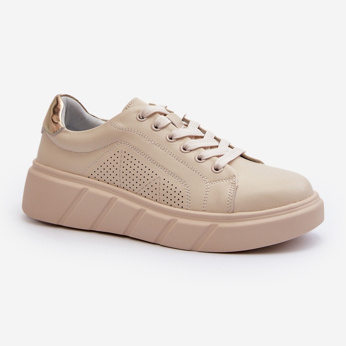 Pantofi de damă din piele pe platforma bej Gatira 1 Pantofi de damă din piele pe platforma bej Gatira 1