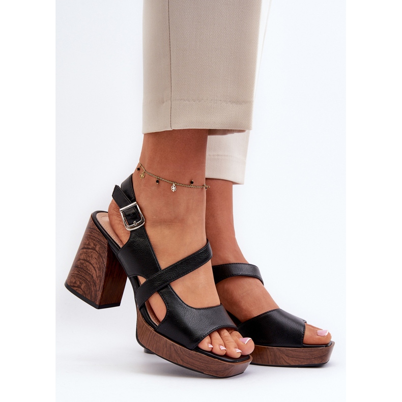 Sandale de damă cu toc înalt Sergio Leone SK577 Negru 2