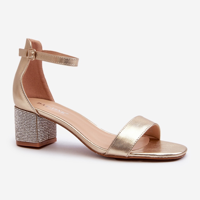 Sandale Damă Din Piele Ecologică Cu Tocuri Înalte Decorate, Auriu Wiatalia de aur 1
