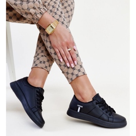 Tenisi negri din piele ecologică de la Devona negru 1