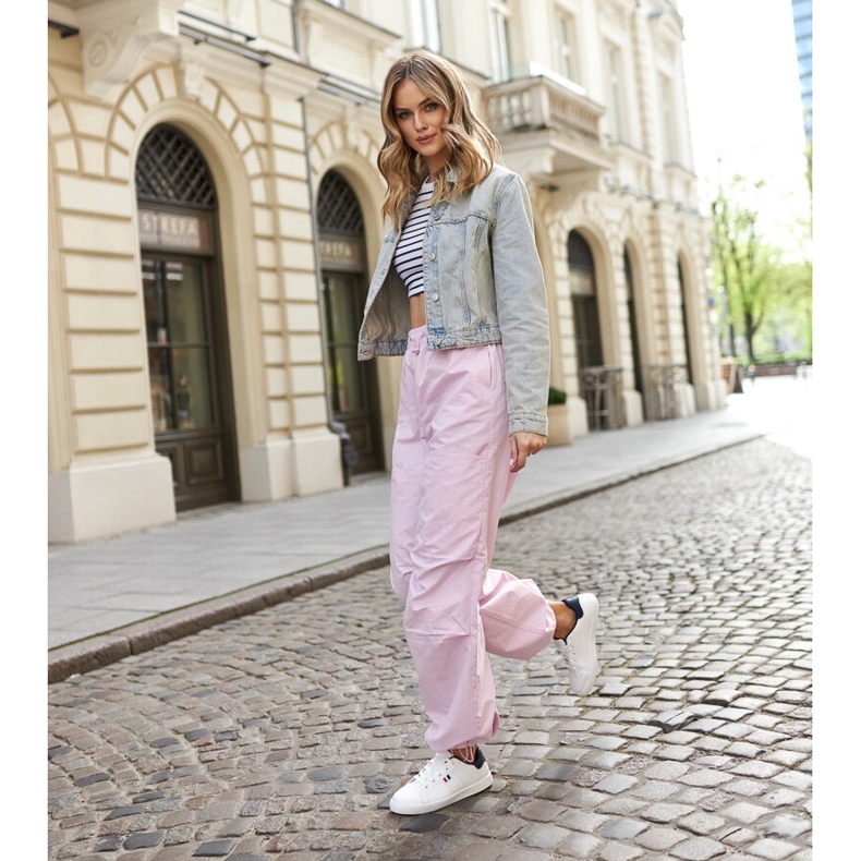 Tenisi albi din piele ecologica Gioya 2