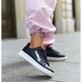 Tenisi negri din piele ecologica Brecht negru 2 Tenisi negri din piele ecologica Brecht negru 2