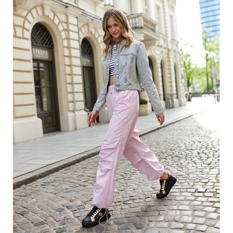 Adidași negri și aurii cu talpă Bionda masivă negru 1