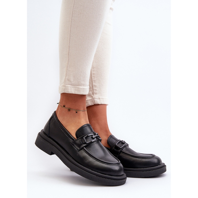 Mocasini de dama din piele neagra Keelana negru 2