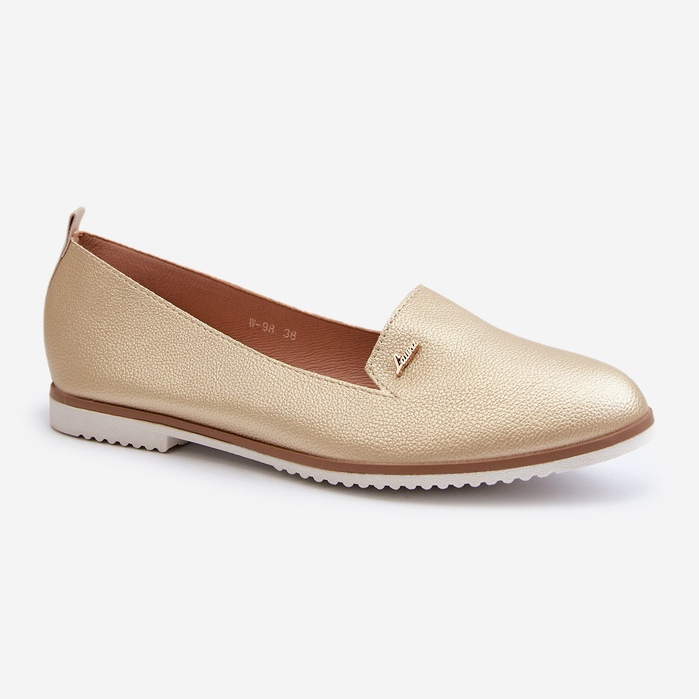 Mocasini plat dama Gold Enzla de aur 1