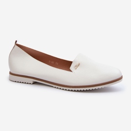 Mocasini plat dama alb Enzla 1