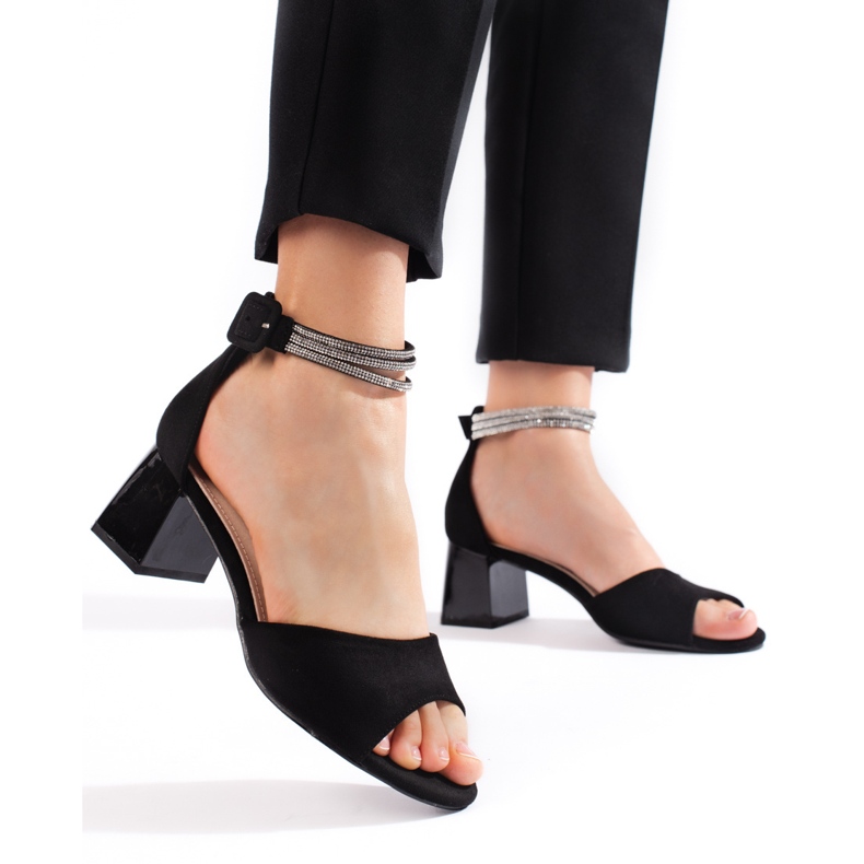 Goodin Sandale negre de damă elegante negru 1 Goodin Sandale negre de damă elegante negru 1