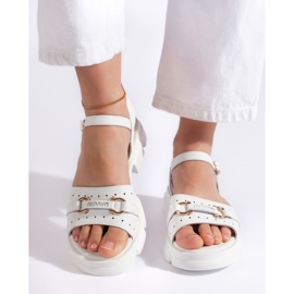 Goodin Sandale de dama din piele alba 1 Goodin Sandale de dama din piele alba 1